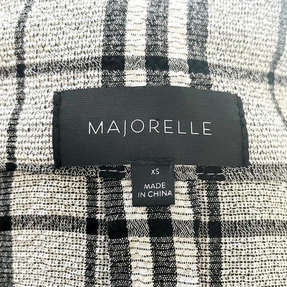 Majorelle Black Plaid Ruffle Marina Blouse XS Long Sleeve Sheer Revolve Top - Picture 7 of 8